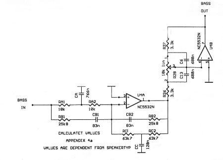 Diagram of bass lift circuit